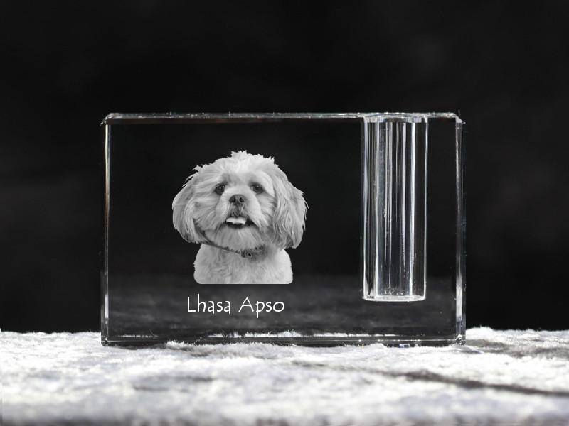 Lhasa Apso – Pen stand, crystal organiser with dog photo | Art-Dog