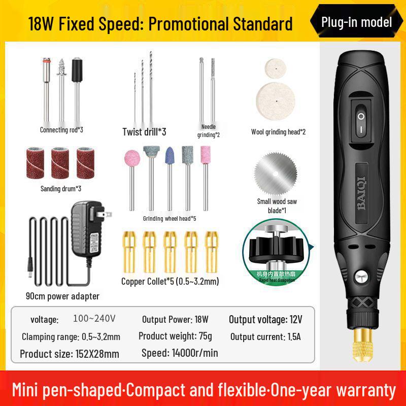 Compact Electric Grinder: Handheld Jade Polish, Engraving, Wood Carving, Mini Drill Tool