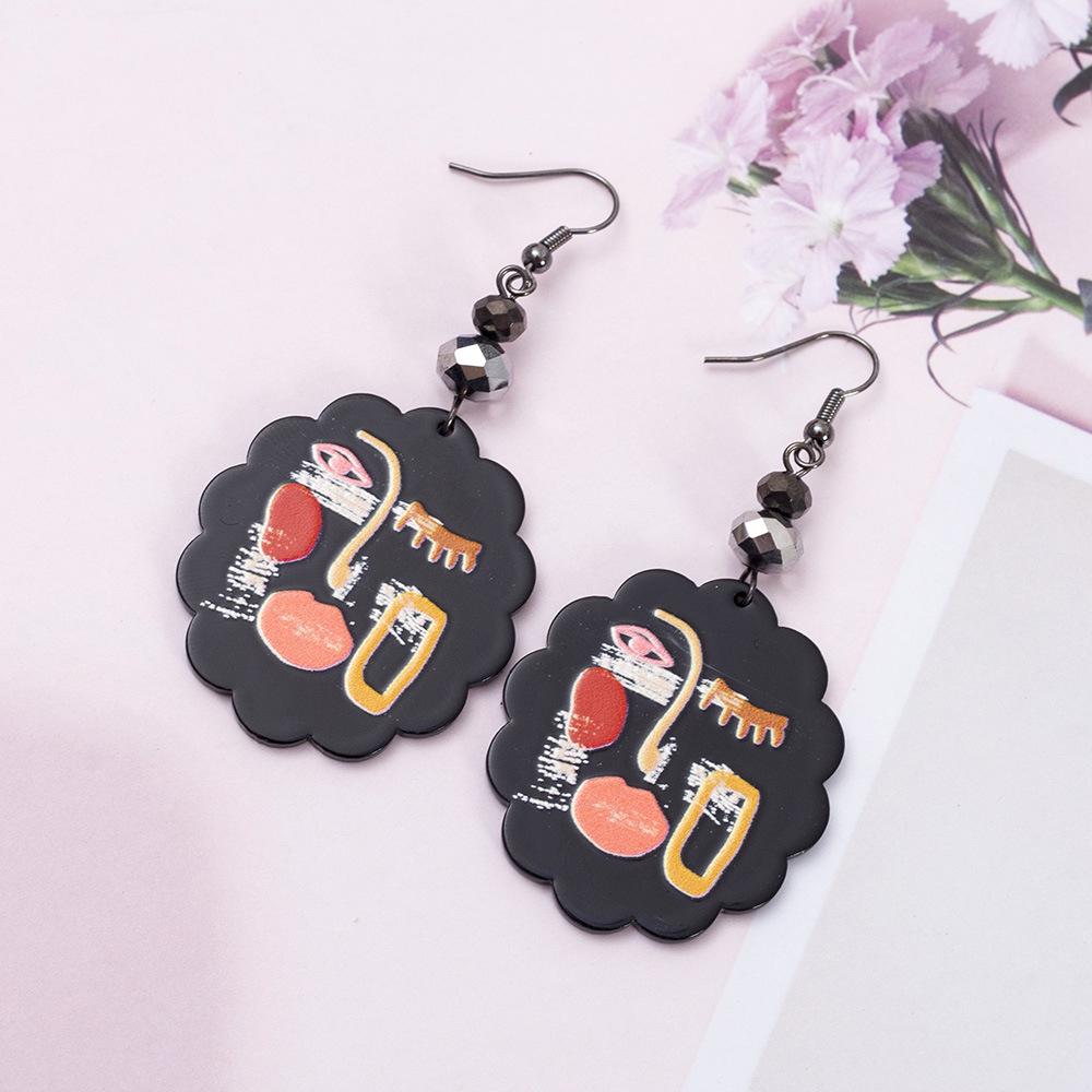 

Абстрактные акриловые серьги-блоки цвета для женщин - Ретро и стильный дизайн