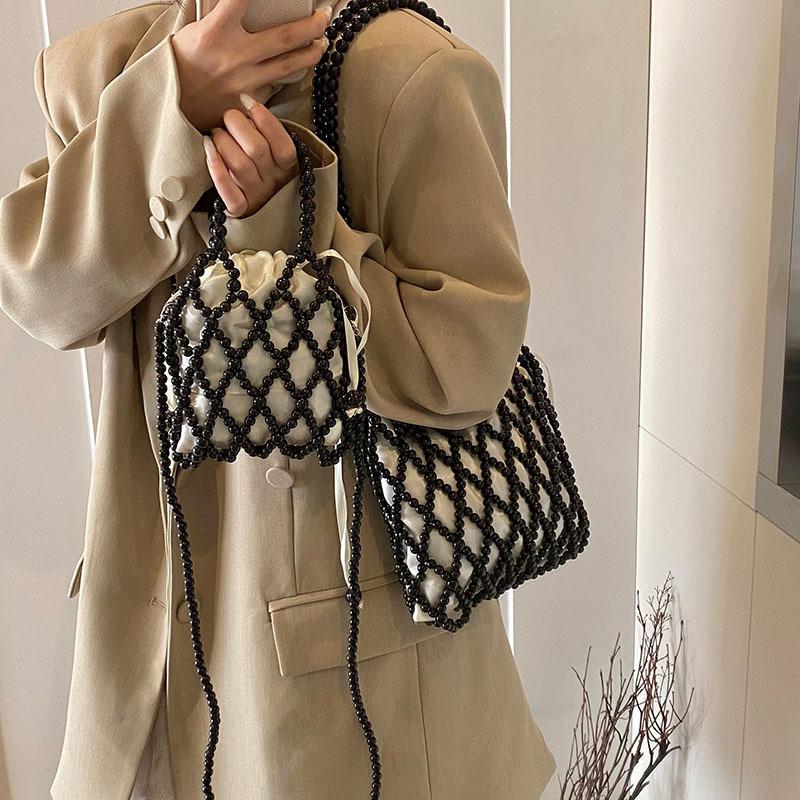 Damen-Einschultertasche Fertigprodukt - Handgewebte Handtasche mit Kettenriemen - Damen-Tasche