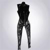 Sexy Men Elastic Pu Bodysuit Sleeveless  Zipper Open Crotch Sexy Tights Pvc Latex Glossy Shiny Stage Dance Wear Plus Size