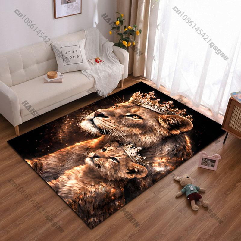 Royal lions bond and strength carpet Yoga living room room decor children's crawling mat doormat area rug games mat