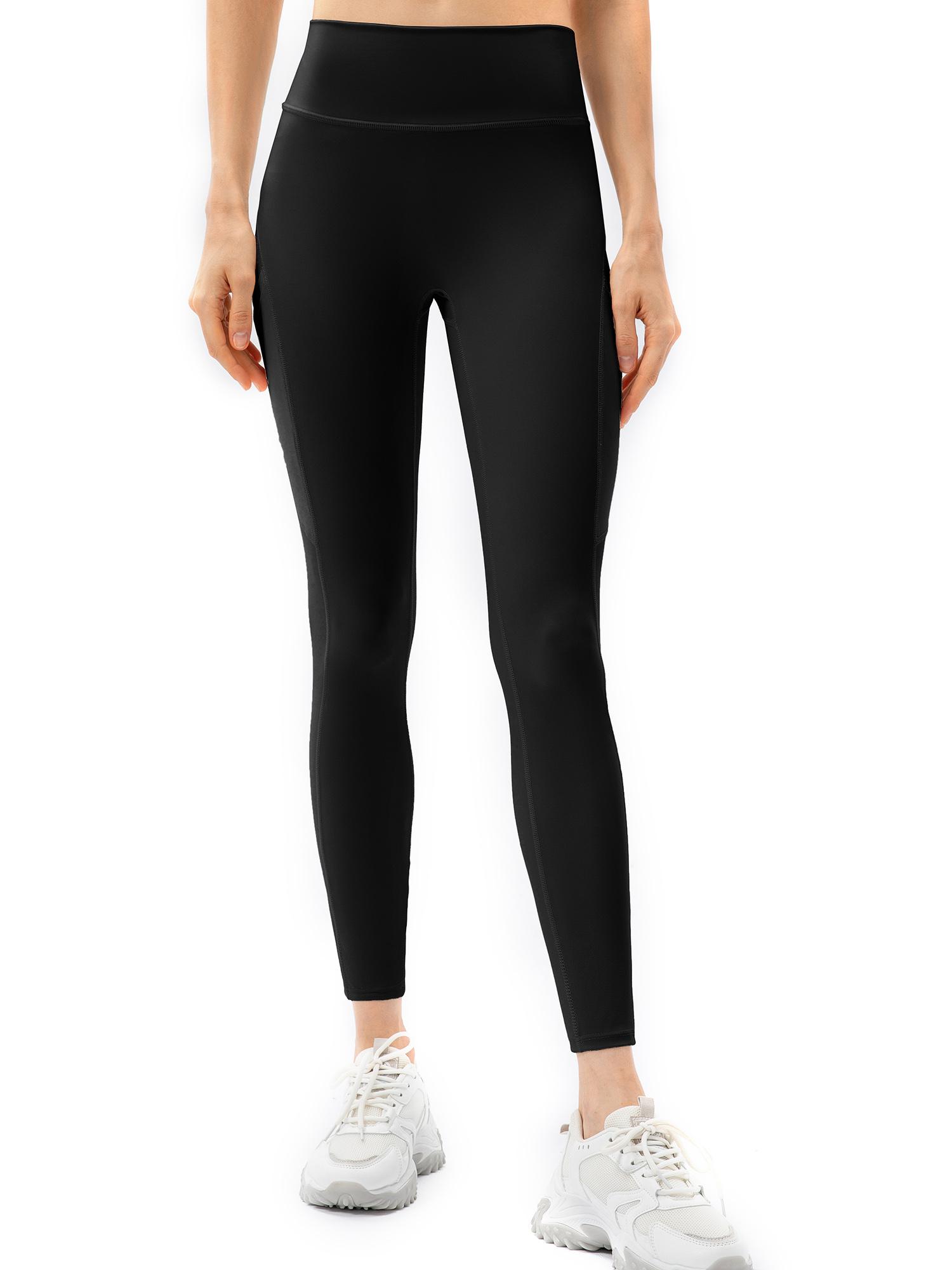 

Женские спортивные леггинсы с карманной плотной спортивной одеждой для тренировок по йоге и бегу Large чёрный