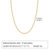 18K Gold Plated Two Tone Oval Beaded Chain Necklace for Women, Stainless Steel Clavicle Choker Necklace, Fashion Jewelry Gift
