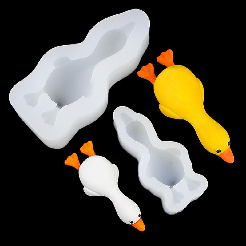 3D Cute Duck Form Silicone Mold Diy Scented Candle Plaster Soap Polymer Clay Resin Mould Handmade Baking Chocolate Cake Mold