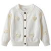 Korean Style Handmade Love DIY Children's Knitted Cardigan Jacket Girls Sweater Cardigan