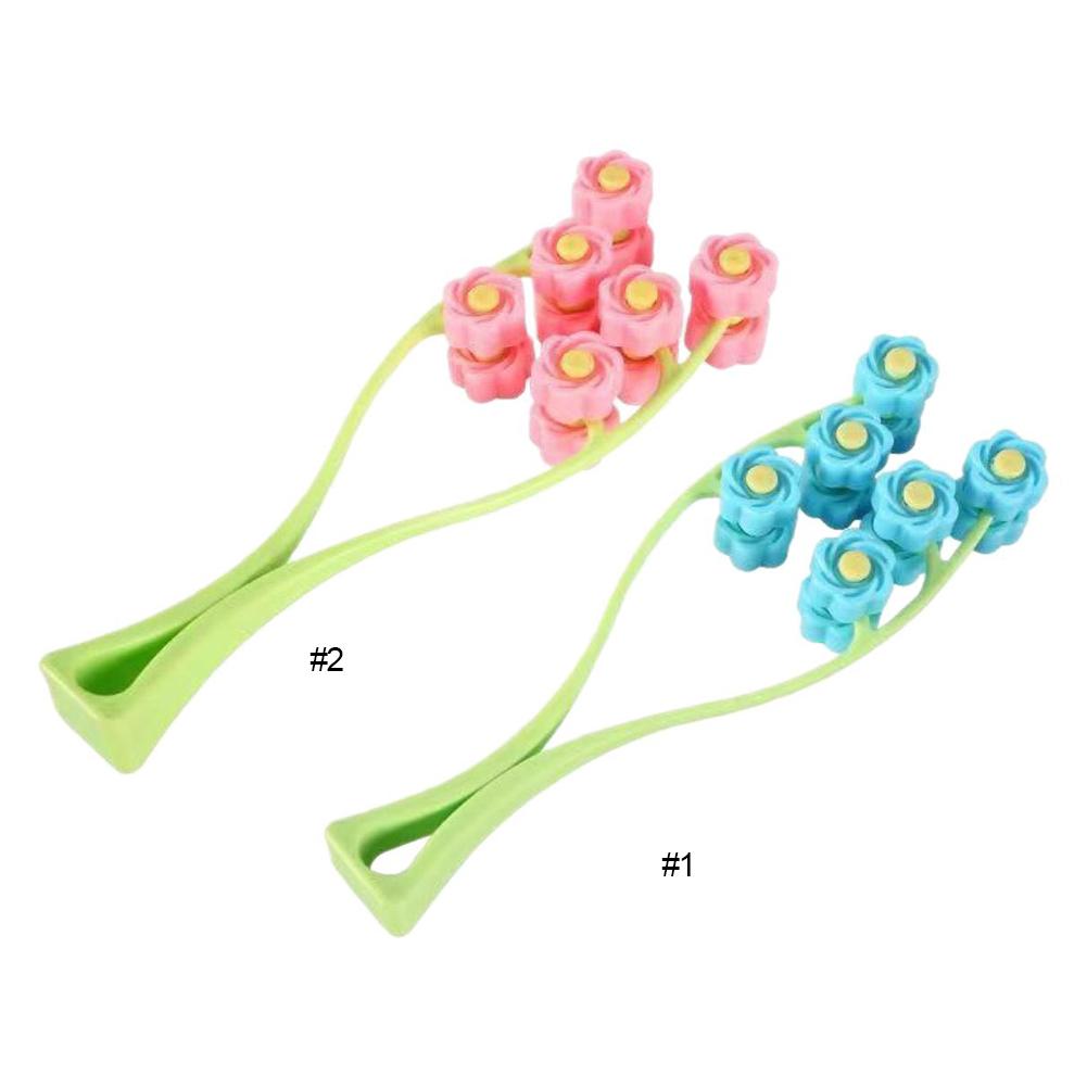 Flower Shape Facial Massage Roller Double Clips Portable Jaw Massager Shaped Face Roller for Skin Tightening and Sculpting