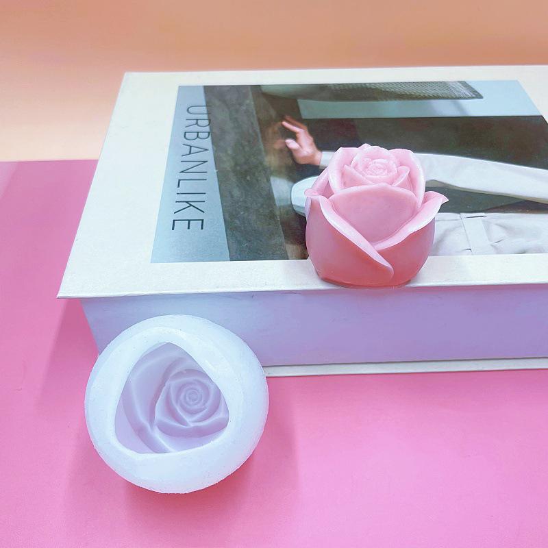 3D Rose Flower Aromatherapy Candle Silicone Mold for DIY, Baking, Plaster, & Soap Making