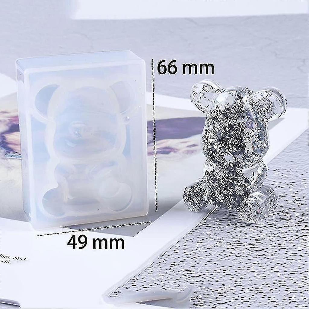2025 Latest Model Silicone Resin Bear Molds 3d Animal Candy Gummy Casting Epoxy