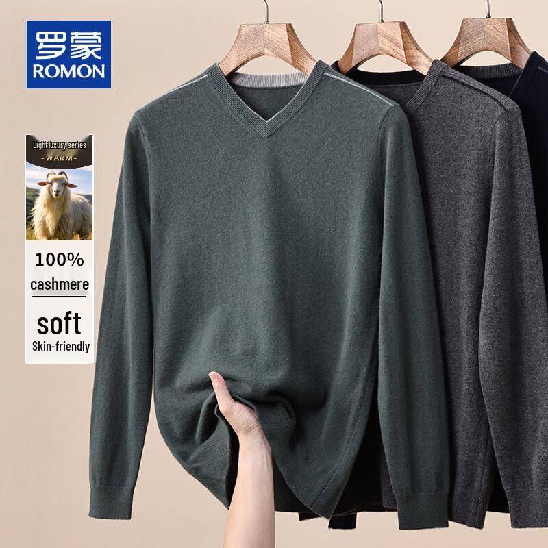 

ROMON Men s 100% Pure Cashmere V-Neck Sweater 2XL