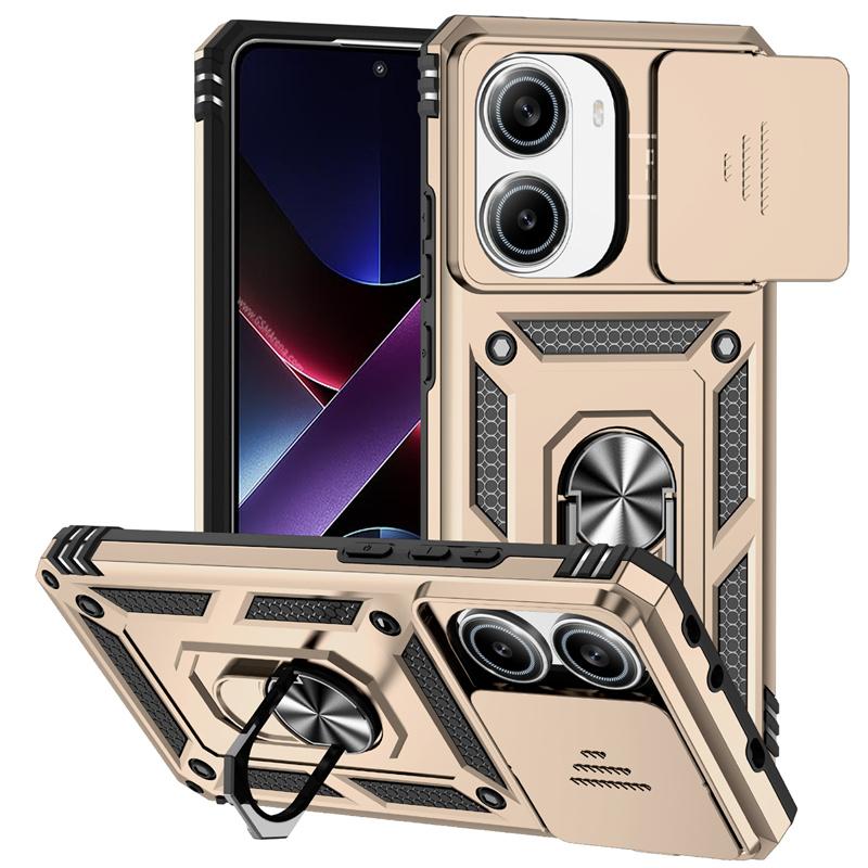 

Funda For Xiaomi Poco X7 Pro 5G Slide Lens Camera Protector Armor Phone Case for Pocco Poko Little X7Pro PocoX7pro 5G Back Cover For Poco X7 Pro золотой