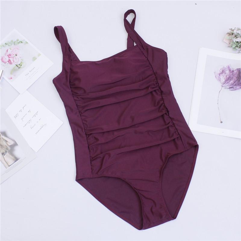 Solid Women One Piece Swimwear Black Vintage Retro Backless Swimsuit Monokini Beachwear Bikinis Tummy Control Bathing Suit Swimsuits