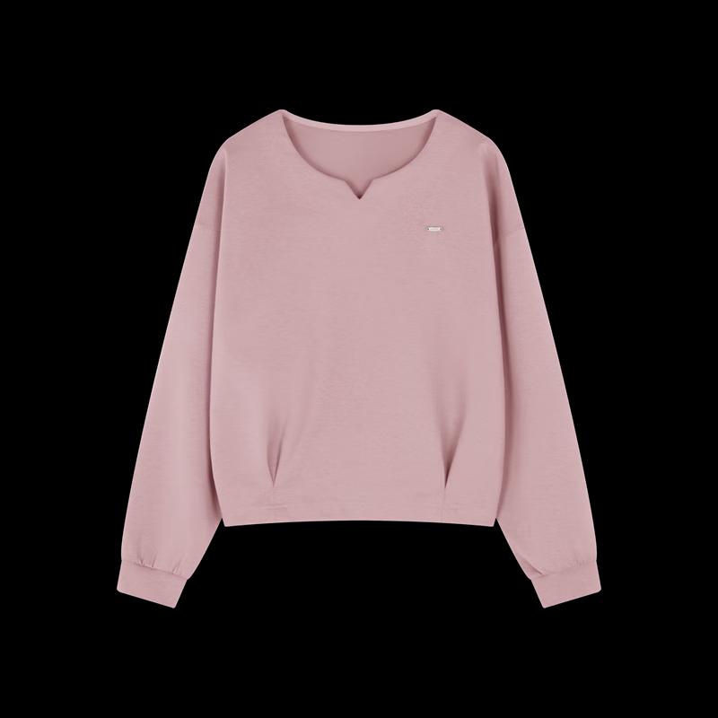 Mohan Yimei Dámská krátká volná bavlněná mikina s kulatým výstřihem