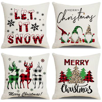 Nordische Ins Weihnachtskissenbezug Buchstaben Elchdruck Kissenbezug Leinenkissen Heimkissen