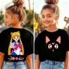 Sailor Moon T-shirt with print for kids, unisex T-shirt for kids, loose casual short-sleeve Y2K Harajuku T-shirt for kids