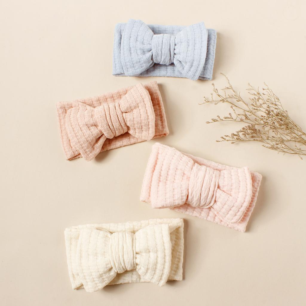 1pcs Winter Hot Sale Large Bow Soft Headband For Baby Girls Fashion Dual-layers Bow Knitted Hair Accessoreis Infant Turban 0-2Y
