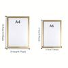 1Pc Modern Magnetic Wall Mounted Photo Frame Self-Adhesive Portable Plastic Display Frame for Photos and Files Vertical Orientation