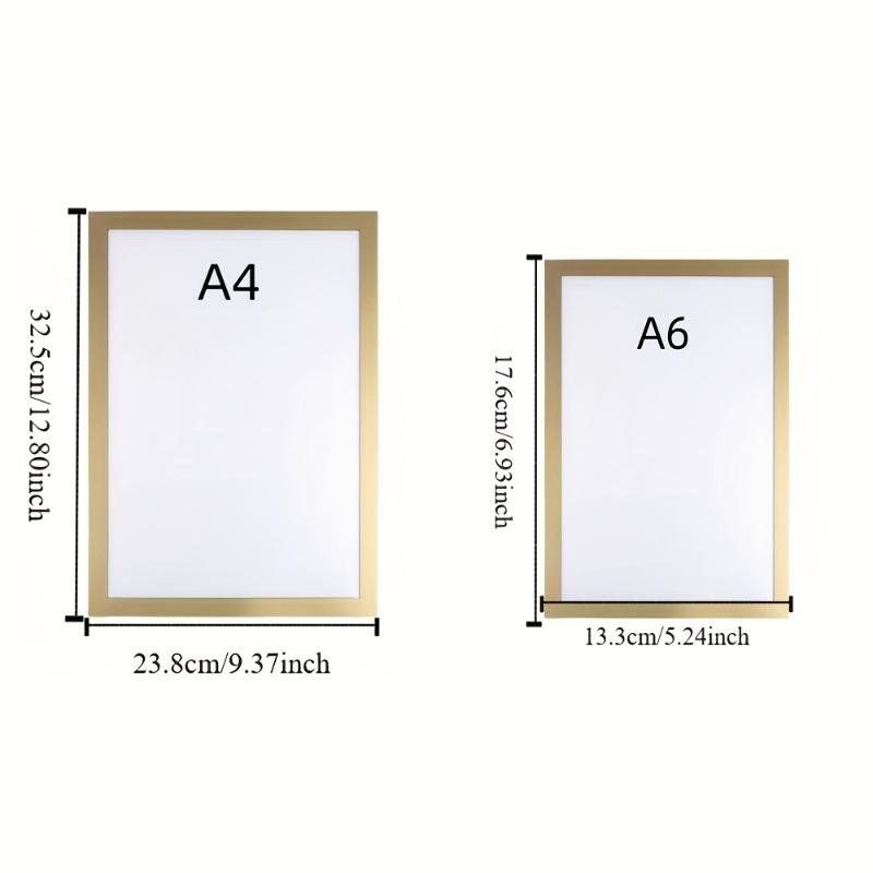 1Pc Modern Magnetic Wall Mounted Photo Frame Self-Adhesive Portable Plastic Display Frame for Photos and Files Vertical Orientation