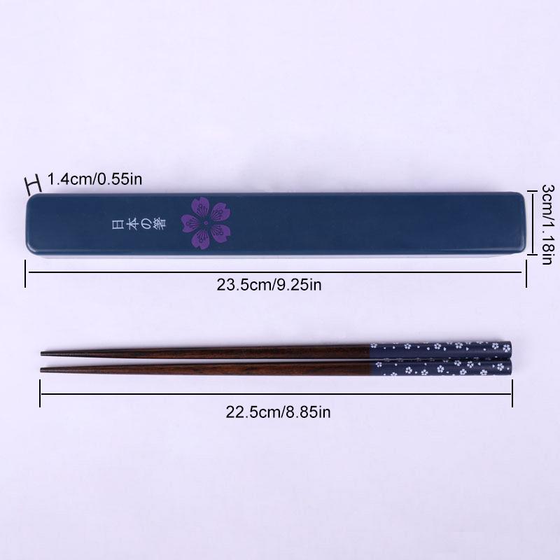 1Set Japanese Chopsticks Travel Camping Wooden Chopsticks Set With Case Reusable Sushi Sticks for Food Kitchen Tableware