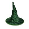 Non Woven Base Wired Wizard Cap Shapeable Ruched Pointy Hat Velvet Witch Hat  Masquerade Ball