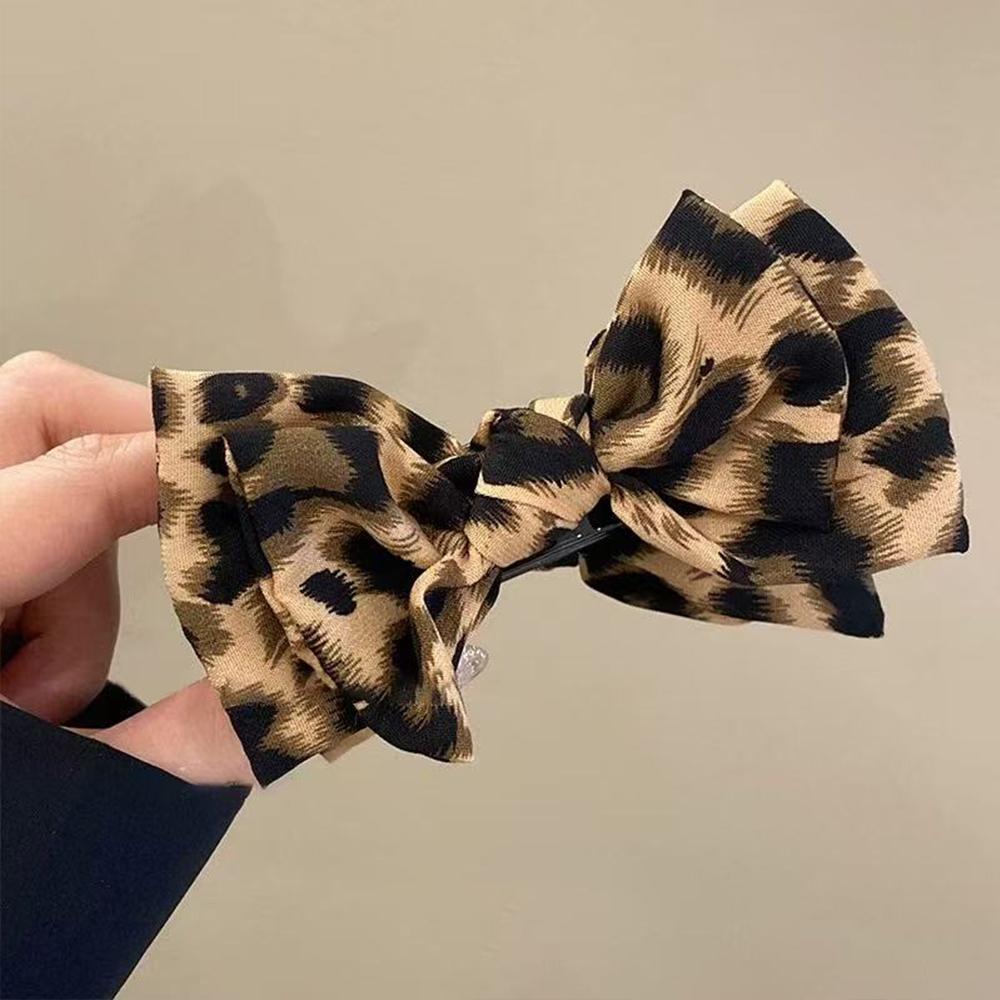 1pc Vintage Leopard Print Bow Premium Hair Grab Hair Accessory Is Suitable for Women To Wear