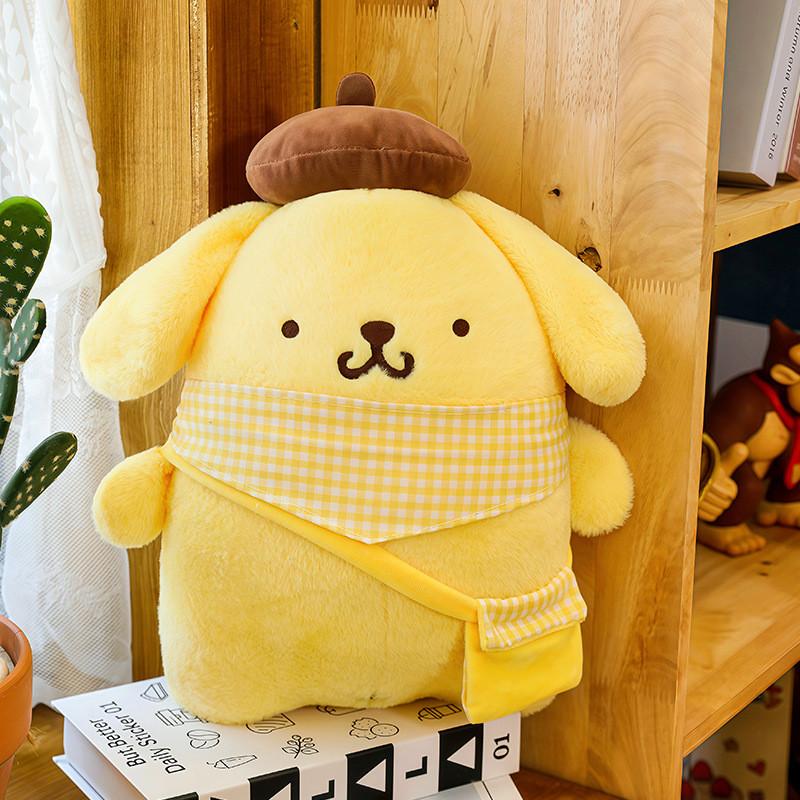 Cuscino Peluche Cartoon Pom Pom Purin Con Imbottitura Morbida in Cotone Per Dormire e Rilassarsi
