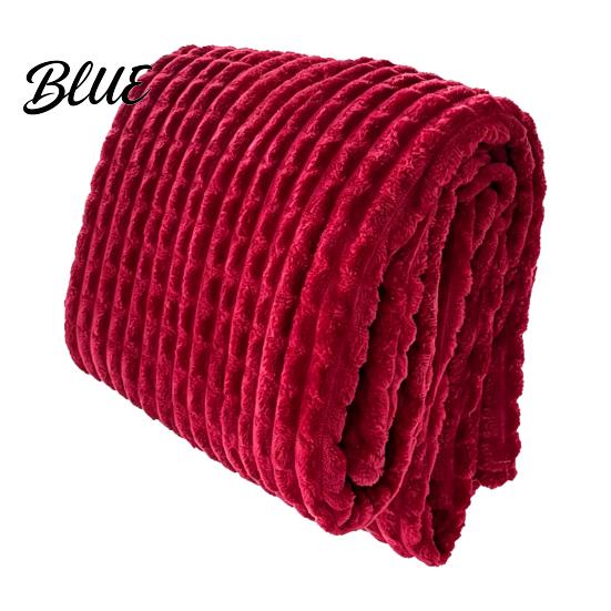Thermal Insulation Blanket for Autumn Waffle Textured Fleece Throw Blanket Solid Color Milk Flannel Grid Cut Texture Sofa Plush Soft Warm Cozy Couch