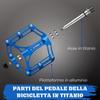 Corki Cycles TOPO Titanium Flat Platform Mountain Bike Pedals Blue - 9/16" -