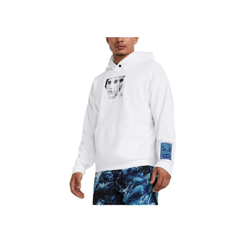 Under Armour X Bruce Lee Kollaboration UA Frühjahrskollektion Bruce Lee Charakter Print Hoodie Herren Hoodies Weiß 1385302-100