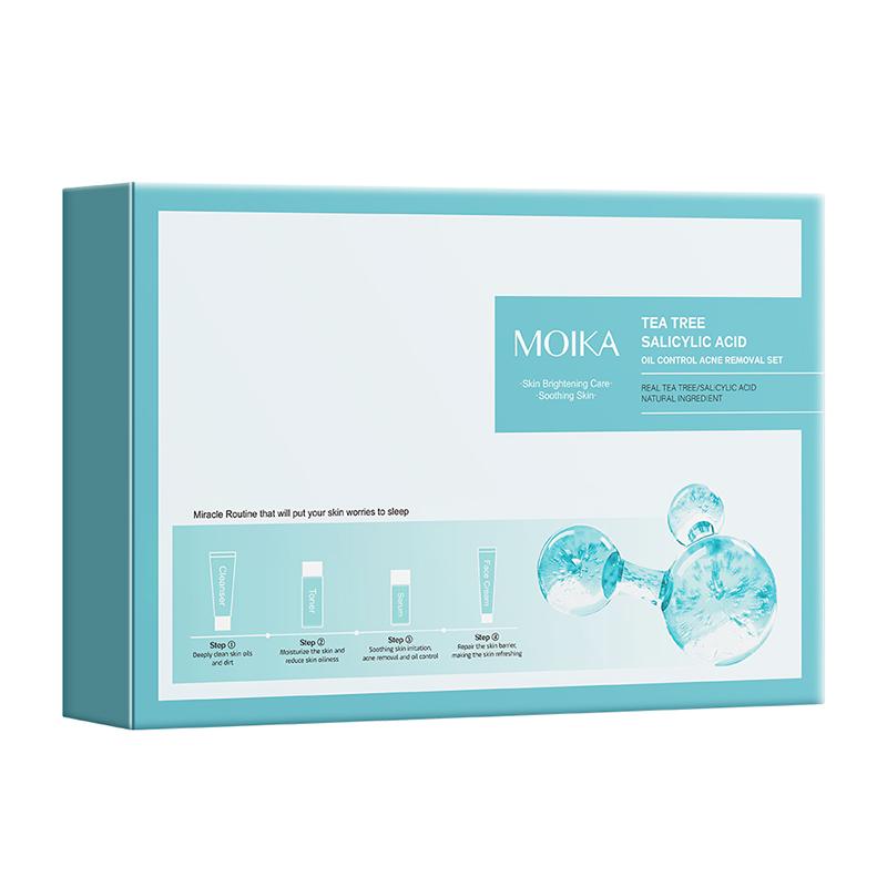 MOIKA Tea Treesalicylic Acidoil Control Acne Removal Set Reduse Blackehead Face Smooth Repairing Skin Care