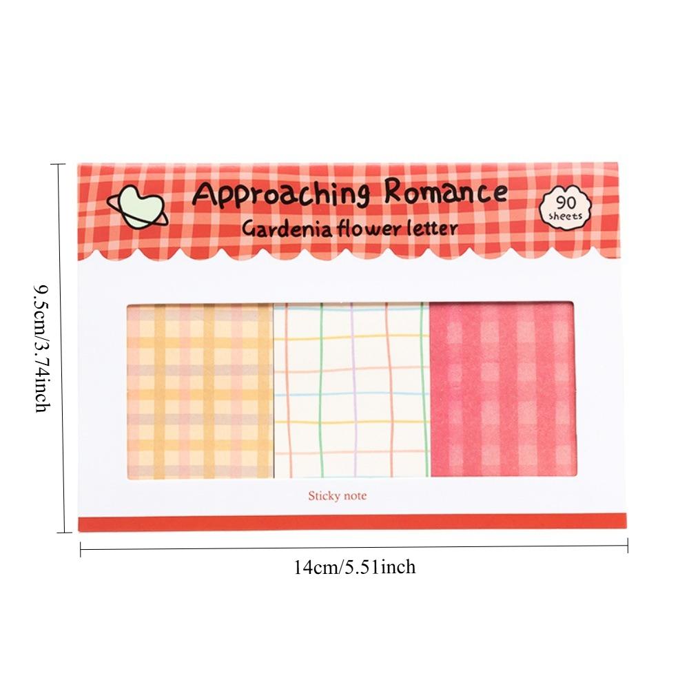 New Grid Combination Sticky Notes, Vintage Striped Grid, Multiple Colors Available, Journal Decoration, Basic Material Paper, Memo Pad, Writing Paper