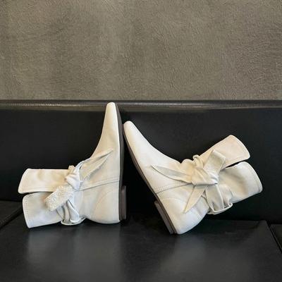 Erhöhte Chelsea Boots Damen Knoten Flachkopf ort Stiefel Retro Echtes Leder Schlankmachende Westernstiefel Modisch ...