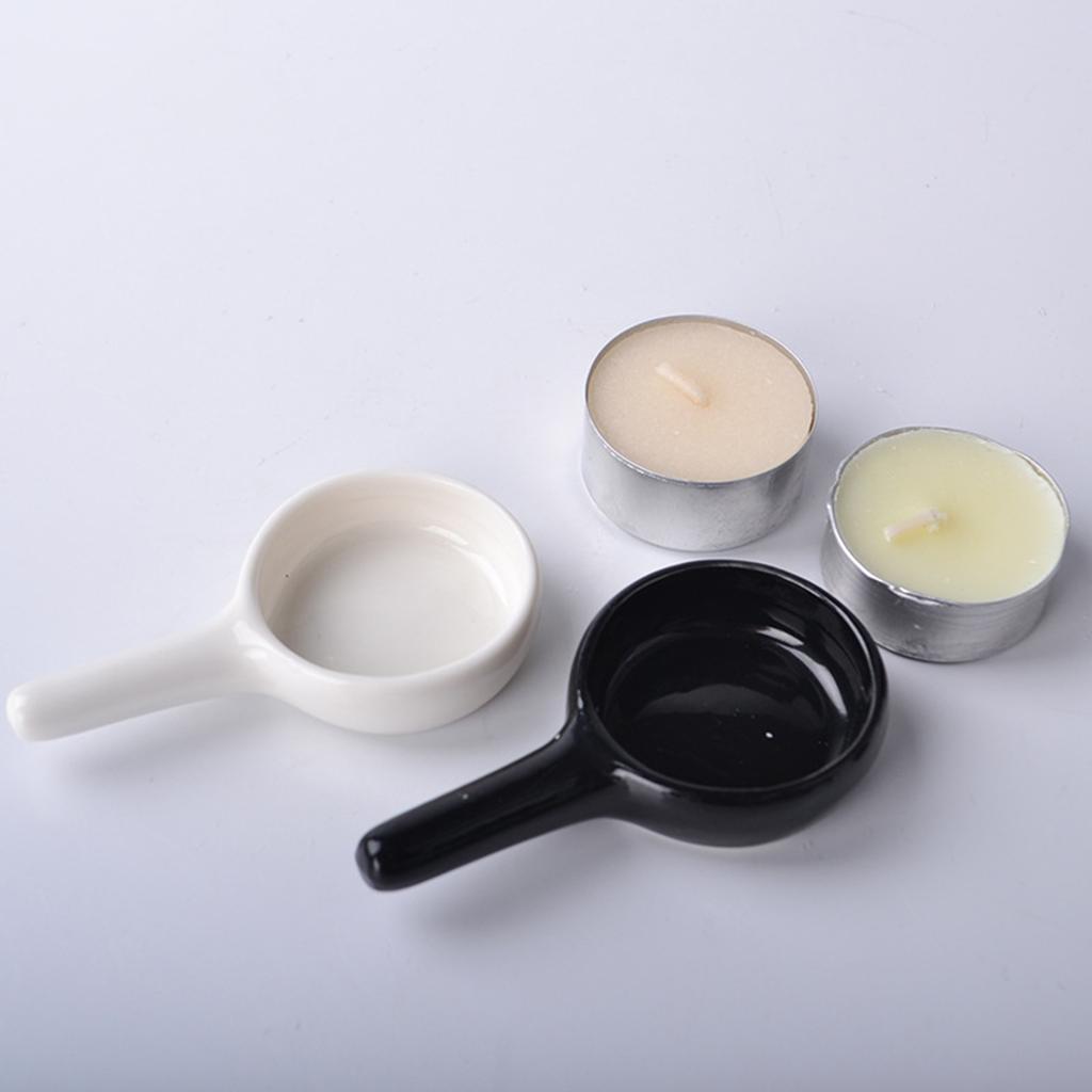 Tealight Wax Warmer Portable Ceramic Candle Holder Little Candle Spoon Replacement Tray Holder for Office Home Garden Balcony