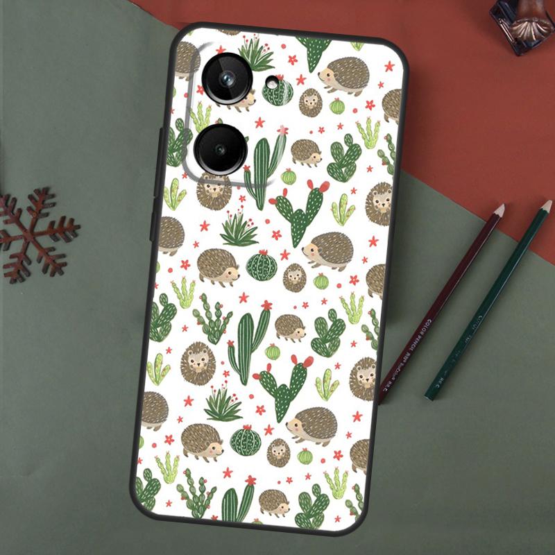 Cute Hedgehog Case For Realme 15 Pro GT7 GT6 C65 C67 C61 C53 C55 C51 C35 C63 C71 C75 11 12 13 14 Pro Plus