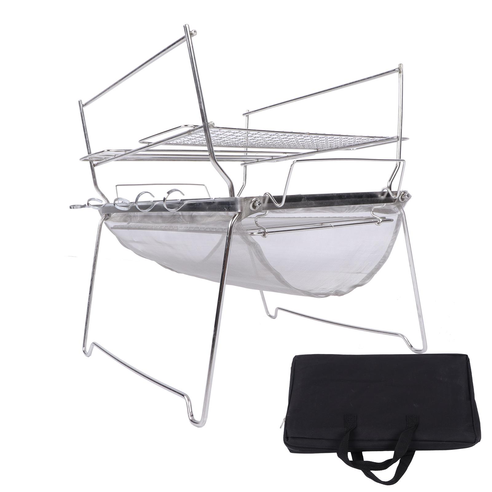 Складной костровой гриль Портативный походный гриль для барбекю из нержавеющей стали Многофункциональный гриль для барбекю