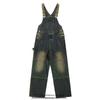 Distressed Retro Sling Jeans Men and Women Street Cleanfit Hip-hop Gradient Handsome Tooling Jumpsuit