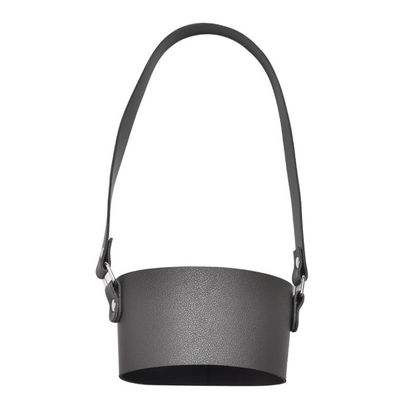 2025 Portable Cup Cover Thickened Milk Tea Cup Accessories Outdoor Portable Tote Bag Women'S Leather Non-Slip Cup Cover