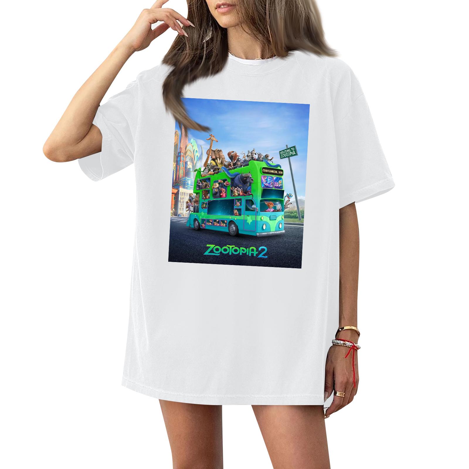 

Women s Casual Fashion Round Neck Printed Short Sleeve T-Shirt Top S белый