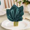 M 100 Pcs Dark Green Satin Napkins and Napkin Rings Set, 17 X 17 Inch Square Cloth Napkins Set of 50, Silky Soft Table Napkins Bulk