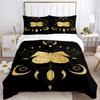Magic Astrology Esoteric Gold Print Three Piece Set Fashion Bedding Article Children Or Adults For Beds Quilt Covers Pillowcases