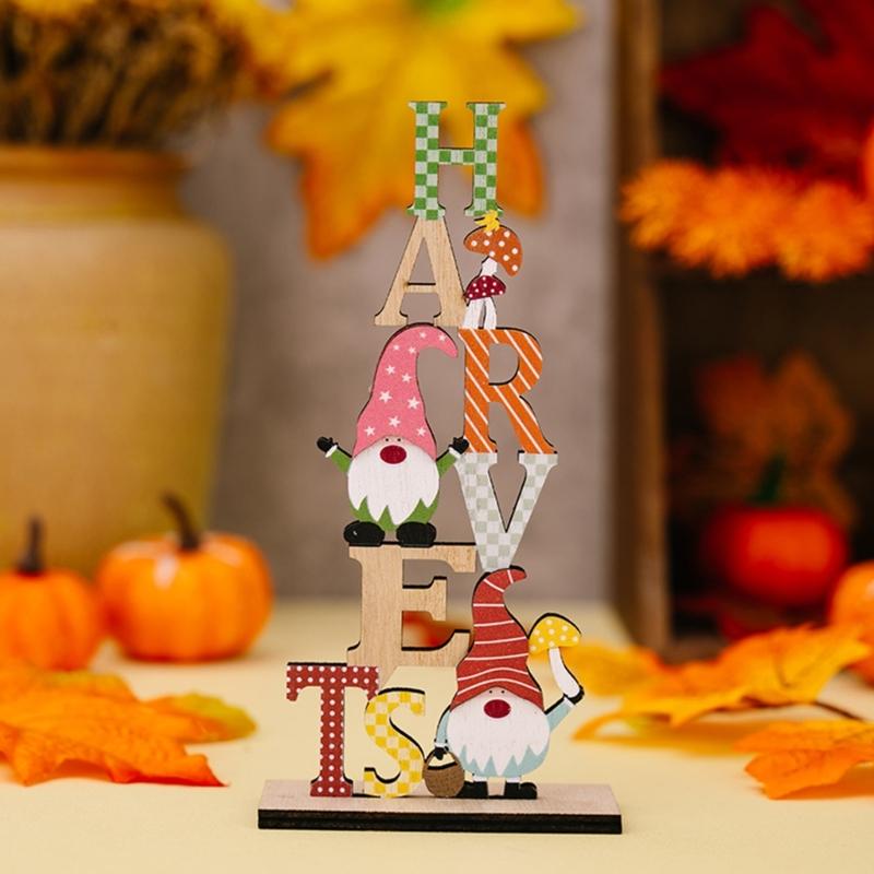 Wood Autumn Signs for Thanksgiving Mantelpiece Embellishments for Autumn Home Garden Decors