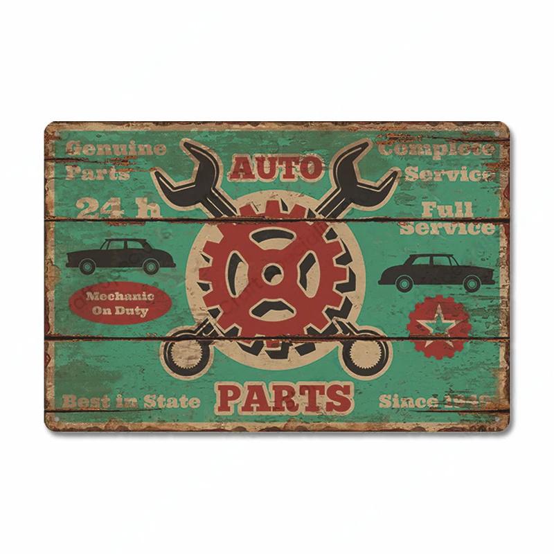 Route 66 Car Metal Dad's Garage Metal Tin Signs Poster Vintage Tinplate Retro Plaque Garage Man Cave Tire Shop Wall Art Decor