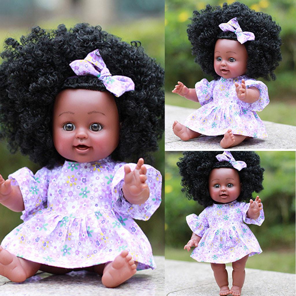 (H0826)Black Girl Dolls Americké panenky na hraní Živé panenky pro miminka 35 cm