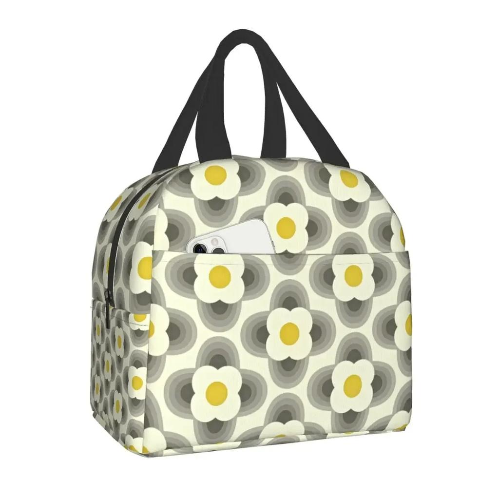 Orla Kiely Multi Stem Thermal Insulated Lunch Bag Scandinavian Flower Portable Lunch Tote for Outdoor Picnic Storage Food Box