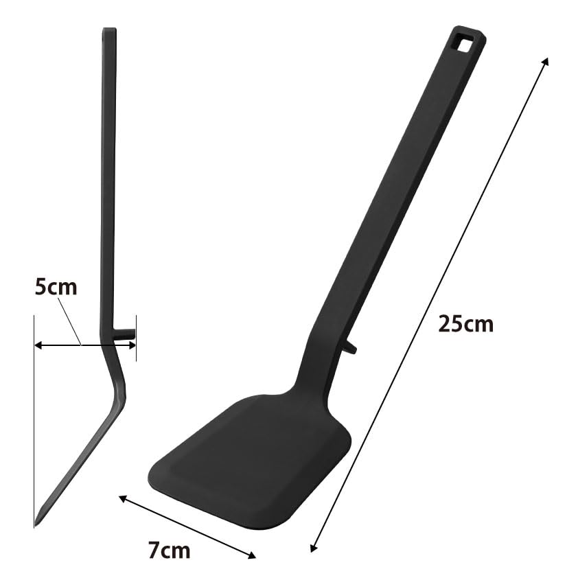 Yamazaki Silicone Spatula S Black W7×D5×H25cm Tower Dishwasher Safe Tip Lifts Off Small Size