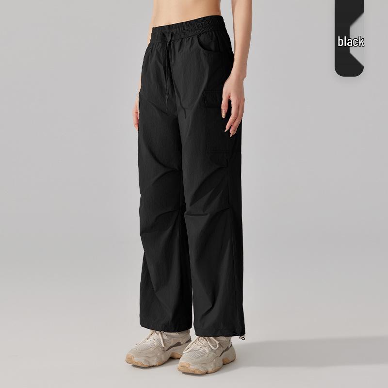 

Женские водонепроницаемые брюки карго широкого кроя - Весна/Лето 2025, уличный стиль для хайкинга Extra Large чёрный