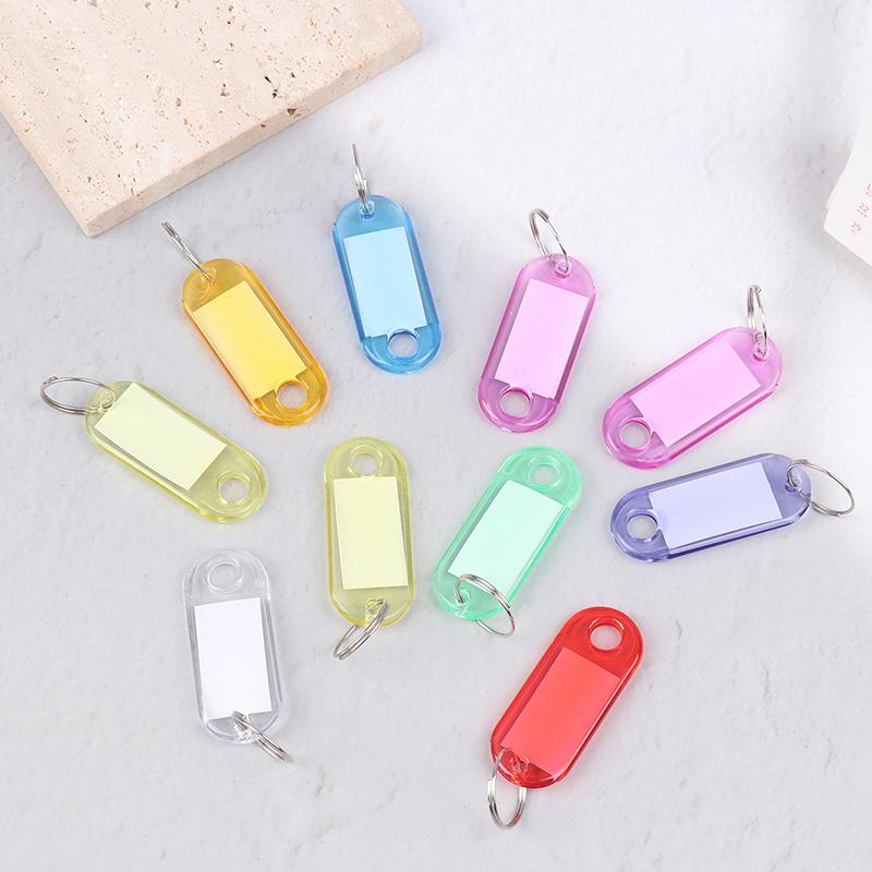 10Pcs Multicolor Keychain Key Id Label Tags Luggage Id Tags El Number Classification Card Key Rings Keychain Random Colors