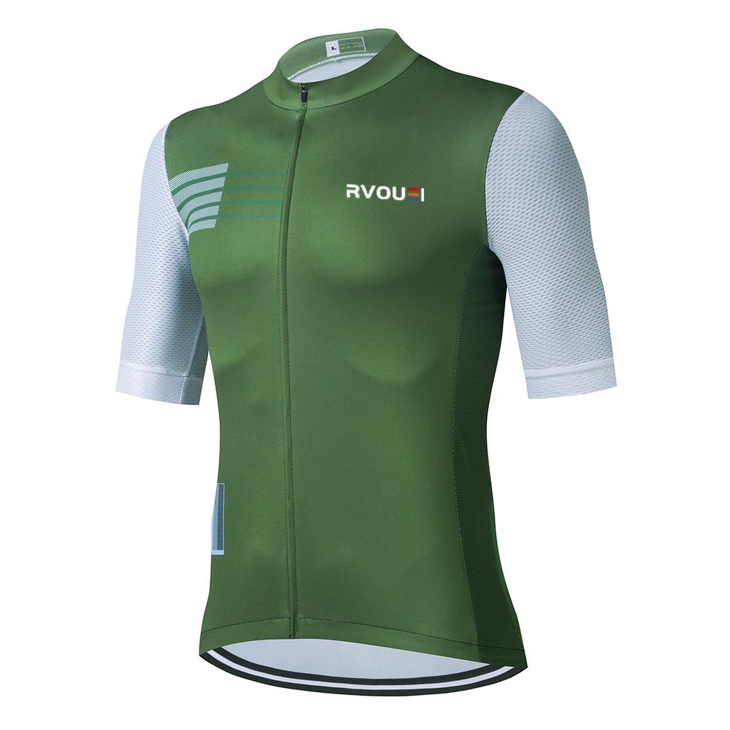 New Cycling Jersey Set RVOUEI Team Cycling Clothing Men Road Bike Suit Bicycle Bib Shorts Tops MTB Ropa Ciclismo Maillot