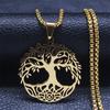 The Tree of Life Necklace Titanium Steel Pendant Versatile Snake Bone Chain