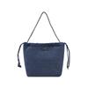 Lettering Woven Design Cotton Bucket Bag Women Bags Blue AEF2417A73168205